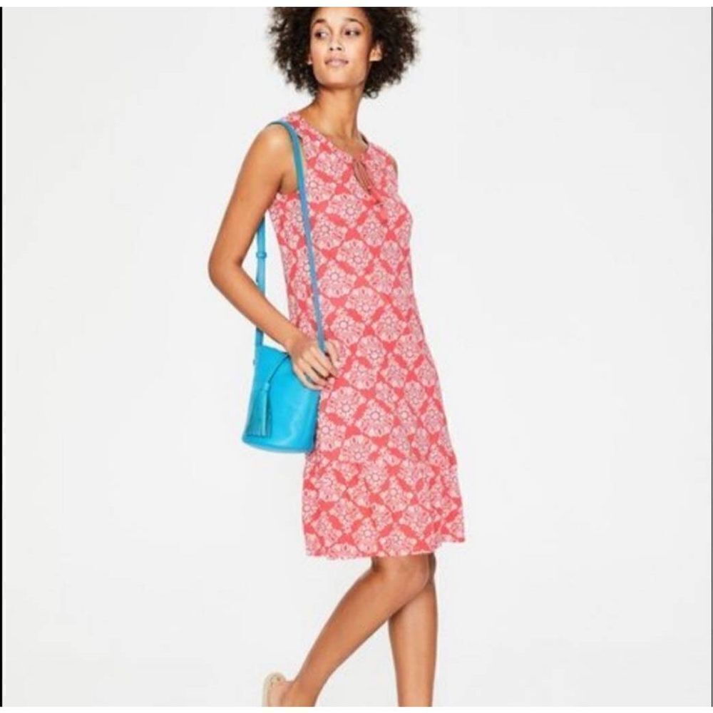 Boden Arabella Jersey red&white Dress sz 6R